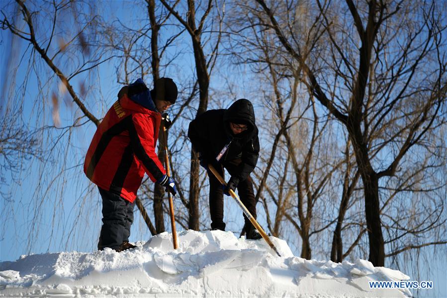 CHINA-HEILONGJIANG-HARBIN-SNOW SCULPTURES-COMPETITION (CN)