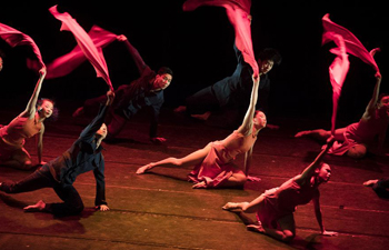 Dancers perform modern dance "Prism &middot; Angels" in China's Hubei