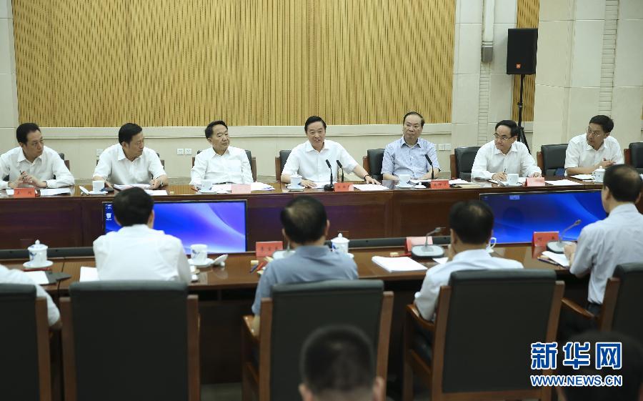 8月31日，中宣部在北京召開創新新聞傳播工作交流會，中共中央政治局委員、中央書記處書記、中宣部部長劉奇葆出席會議并講話。新華社記者蘭紅光攝